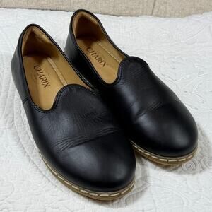 Charix Women Back Size 9 Leather Loafers Comfort Slip On Shoes Casual Driving
